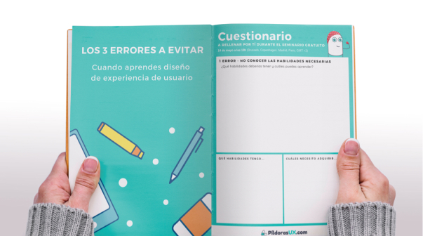 Cuaderno "Los tres errores a evitar cuando aprender diseño de experiencia de usuario"